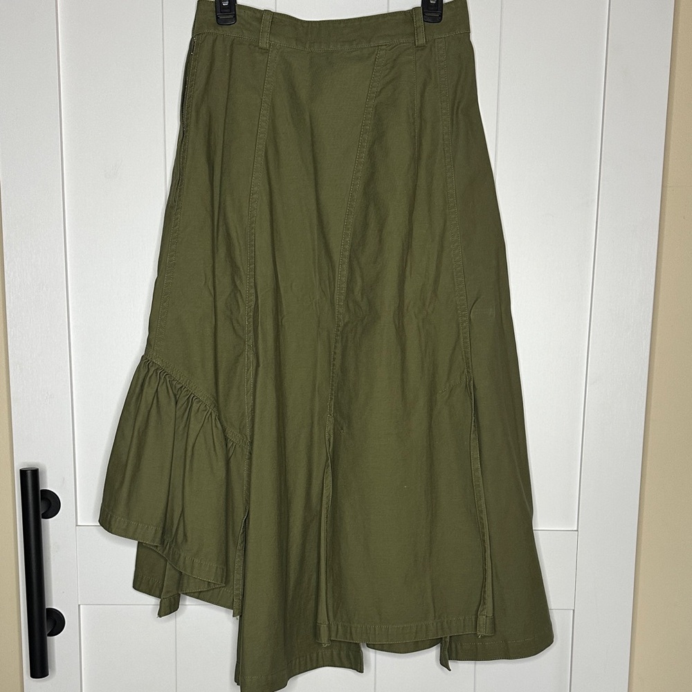 3.1 Phillip Lim Asymmetrical Olive Skirt - Picture 4 of 8
